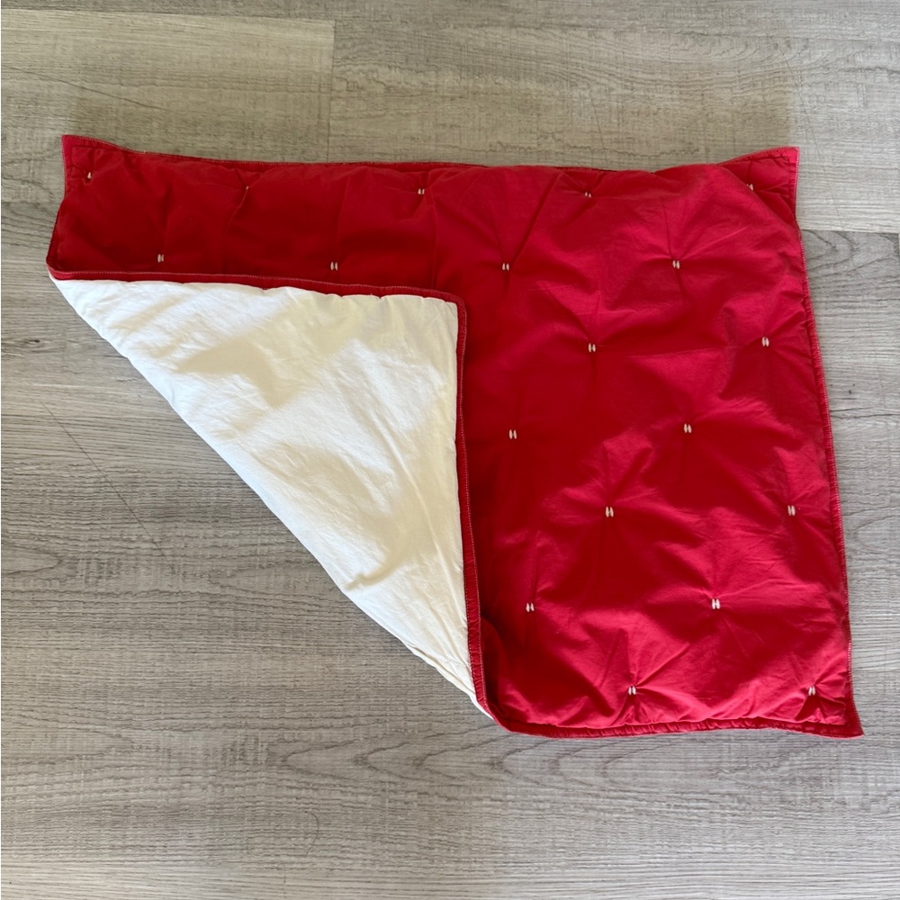 West Elm Red and White pickstich quilted Pillow sham